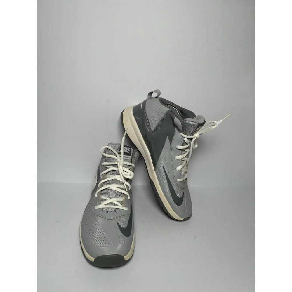 Nike Team Hustle D7 Grey Silver White Youth Size 7Y Kids Basketball‎ Shoes